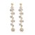 Yellow Gold plated long divine earrings with sparkling zircons